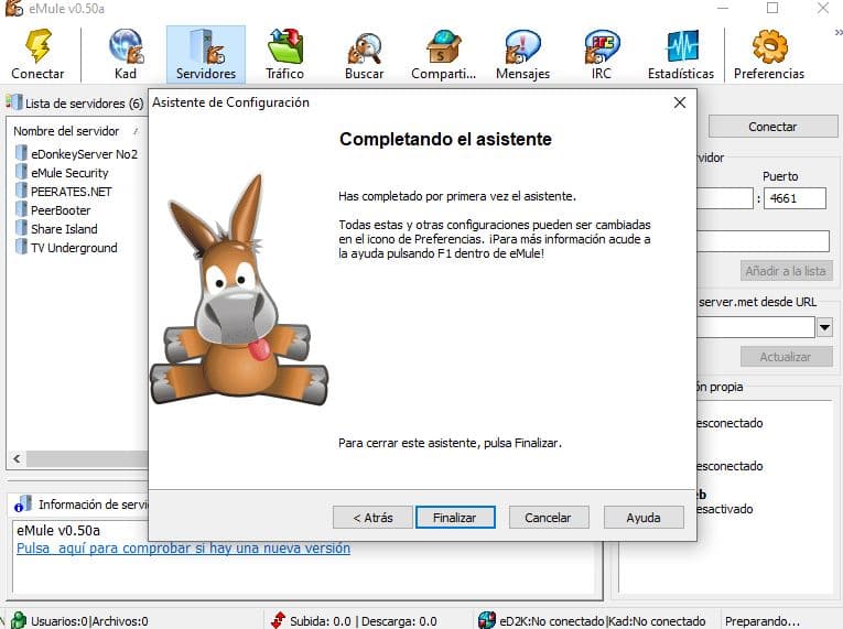 configurando emule finalizado